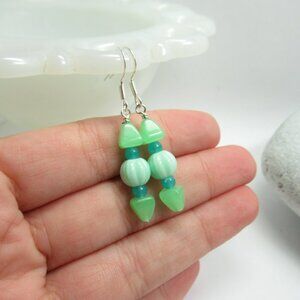Uranium glass bead earrings